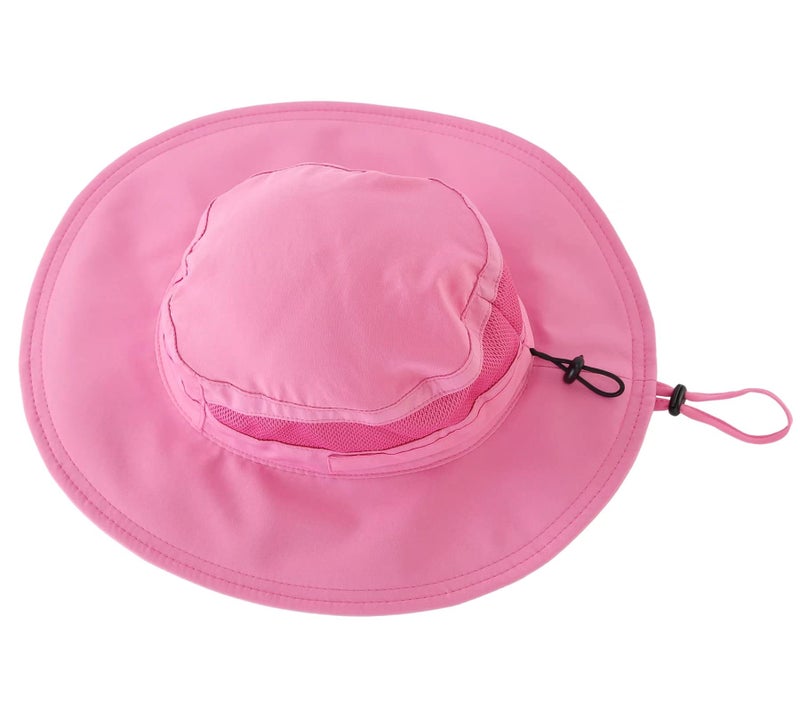 Connectyle Kids Wide Brim Sun Hat for Beach Quick Dry Bucket Safari Hats for Summer M Hot Pink - Image 2